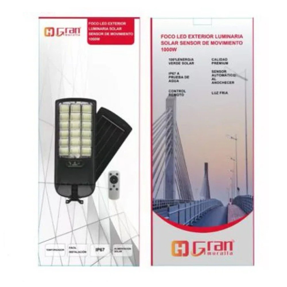 Foco LED Solar 1000W Sensor Movimiento Sensor movimiento · 1000W · IP67 por mayor en Chile