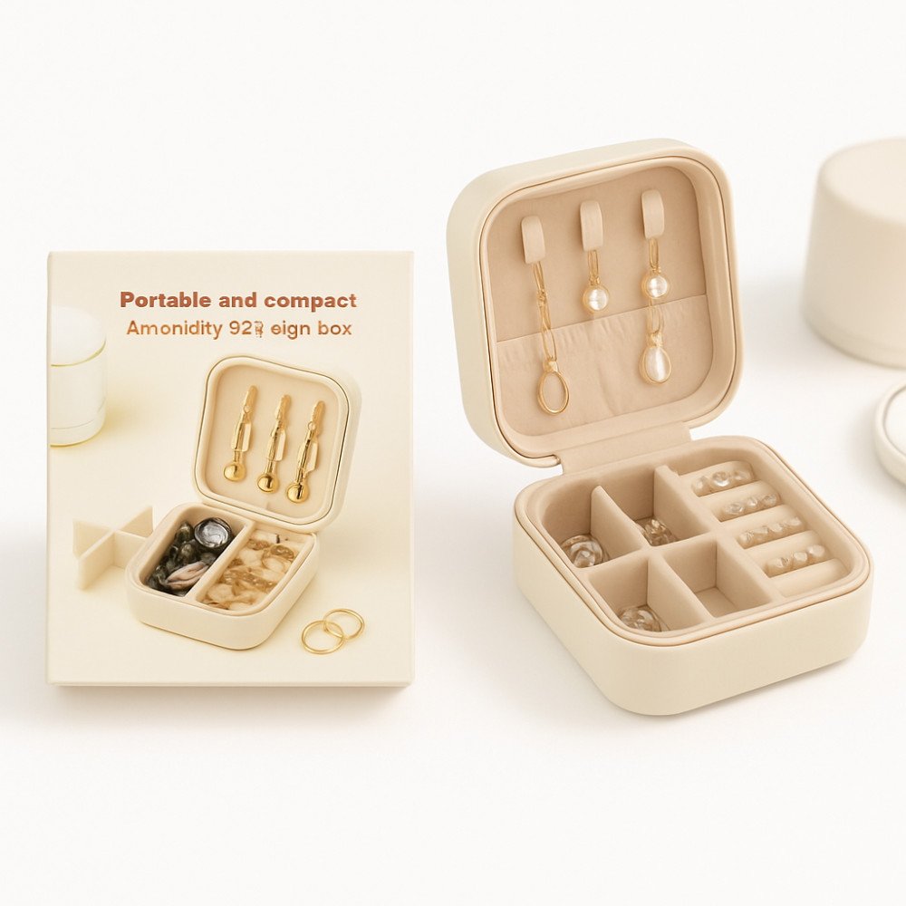 Organizador Joyero Portátil Compacto 9.5cm · 9.8cm · 5cm por mayor en Chile