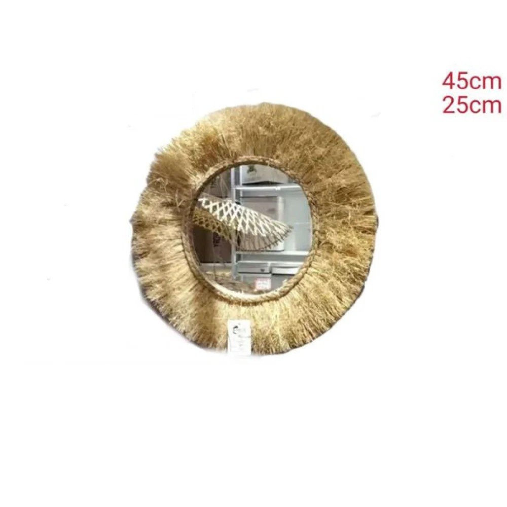Espejo decorativo de fibra natural 45CM X 25CM por mayor en Chile