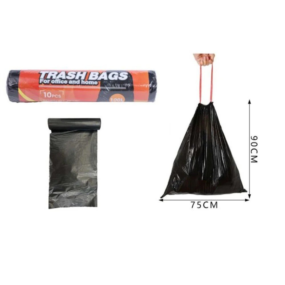 Bolsa de basura con cordón de 75 x 90 cm y 100 l 90 X 75CM por mayor en Chile