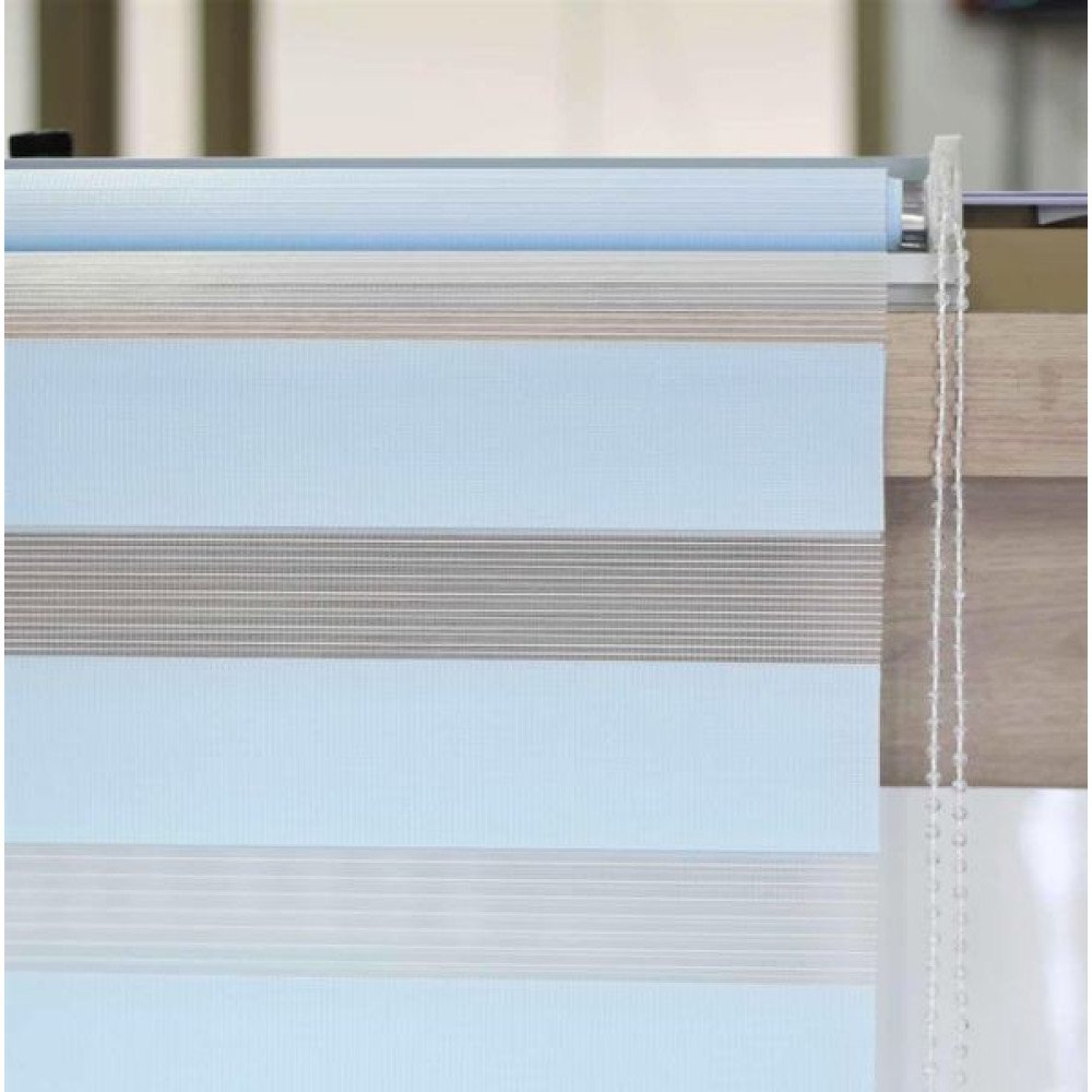 CORTINA ROLLER DUO BLANCO AZUL 60 X 200 CM por mayor en Chile