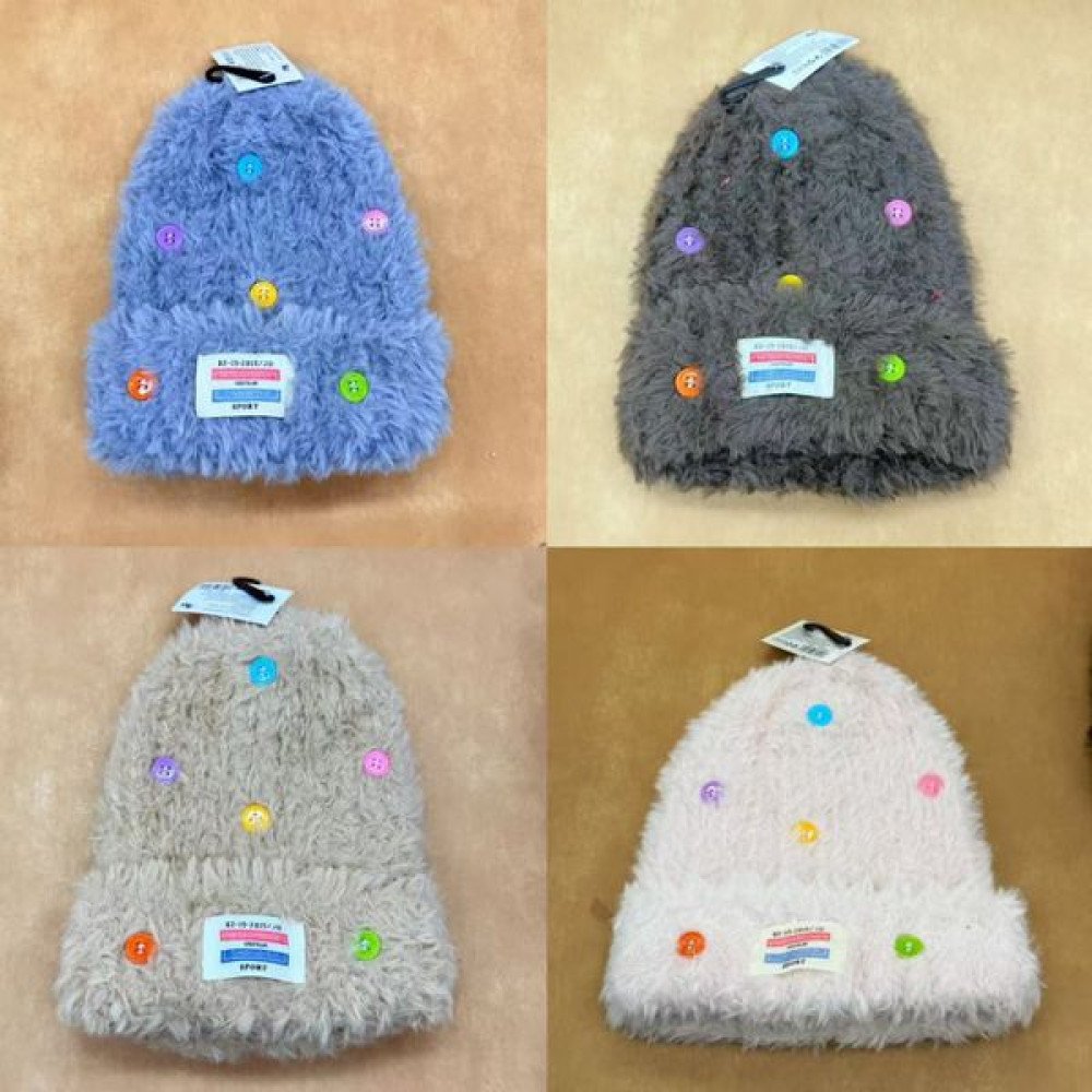 GORRO PELUDO BOTON 1 PZA por mayor en Chile