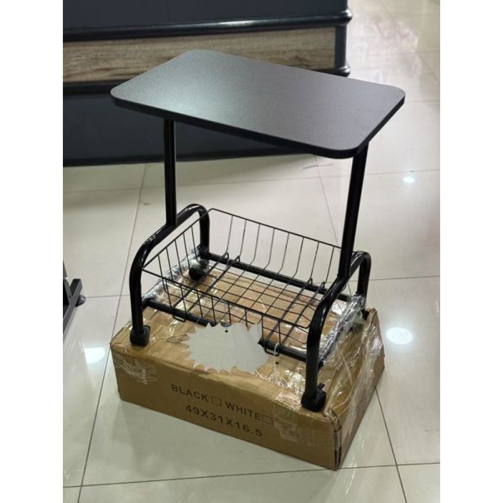 MESA CON CESTA BASE Y RUEDAS NEGRA 1 PZA por mayor en Chile