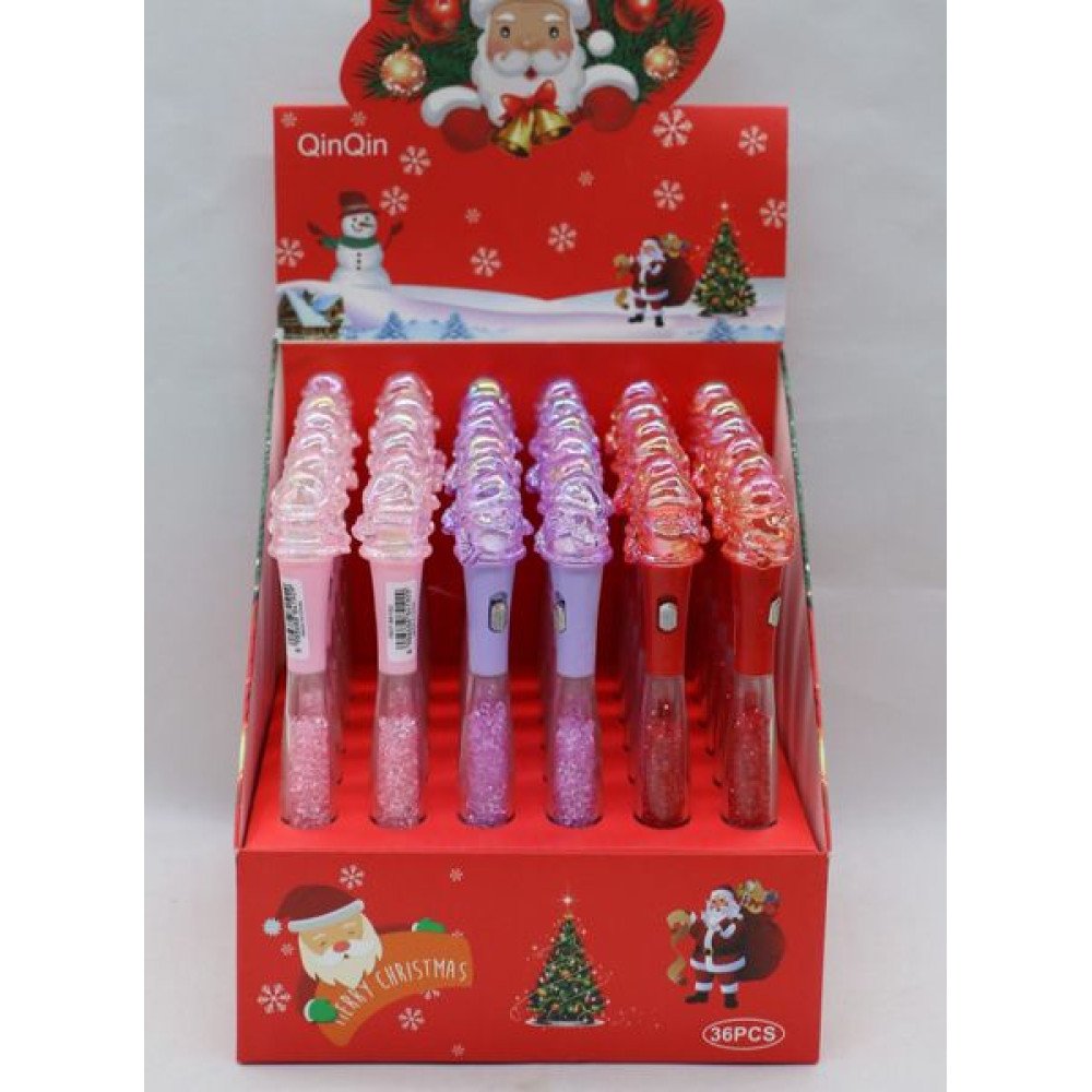 NAVIDAD BOLIGRAFO TRANSLUCIDO GLITTER 1 Pza por mayor en Chile