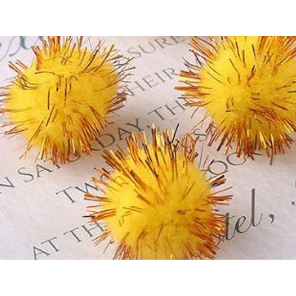 POMPONES DORADOS 100 PZA-1,0 CM por mayor en Chile