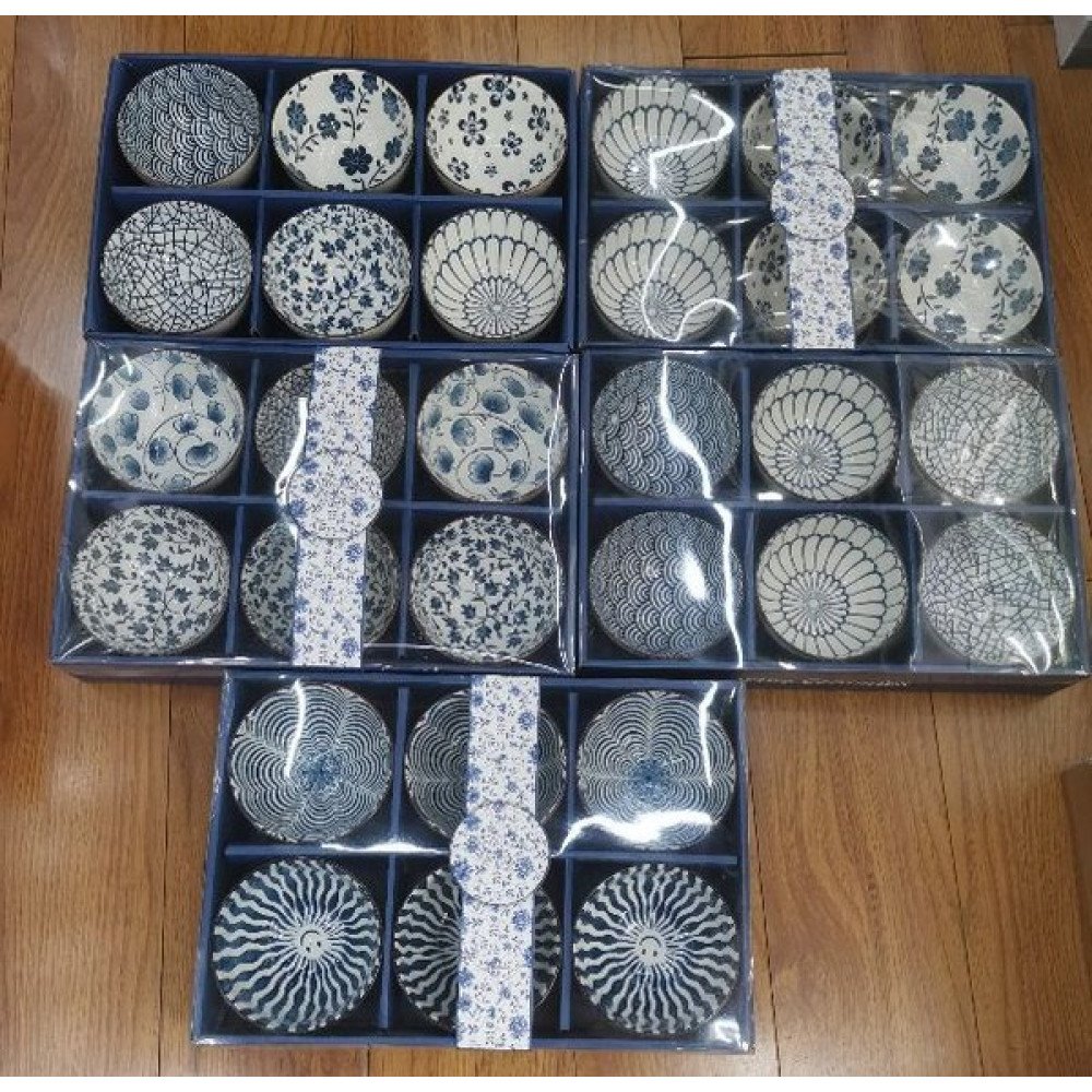 SET CUENCOS CERAMICA AZUL 6 PZA-6 PULGADAS por mayor en Chile
