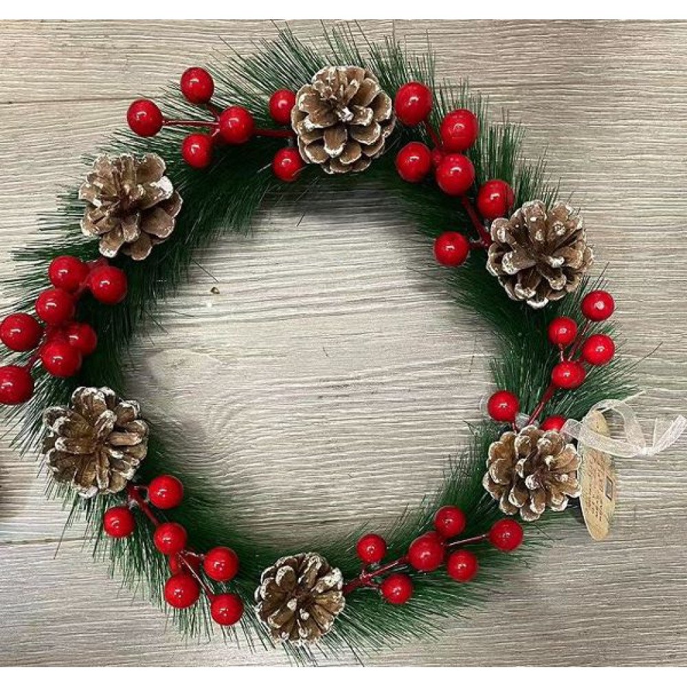 NAVIDAD GUIRNALDA ARO CEREZA PIÑON 26 cm por mayor en Chile