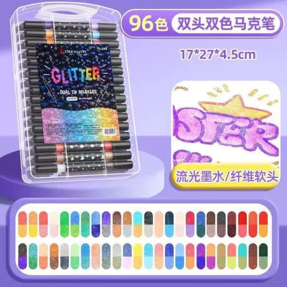 MARCADORES GLITTER DOBLE PUNTA 48 PZA por mayor en Chile