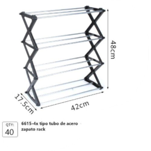 Zapatero Organizador de 4 Niveles con Estructura Plegable en X de Tubo de Acero por mayor - Hogar por mayor